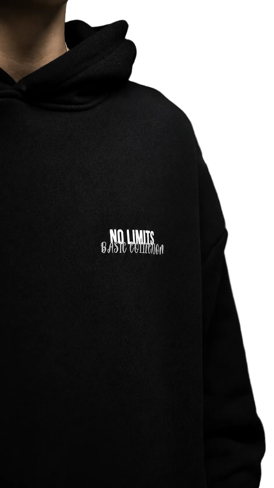 NOLIMITS BASIC HOODIE WHITE PRINT