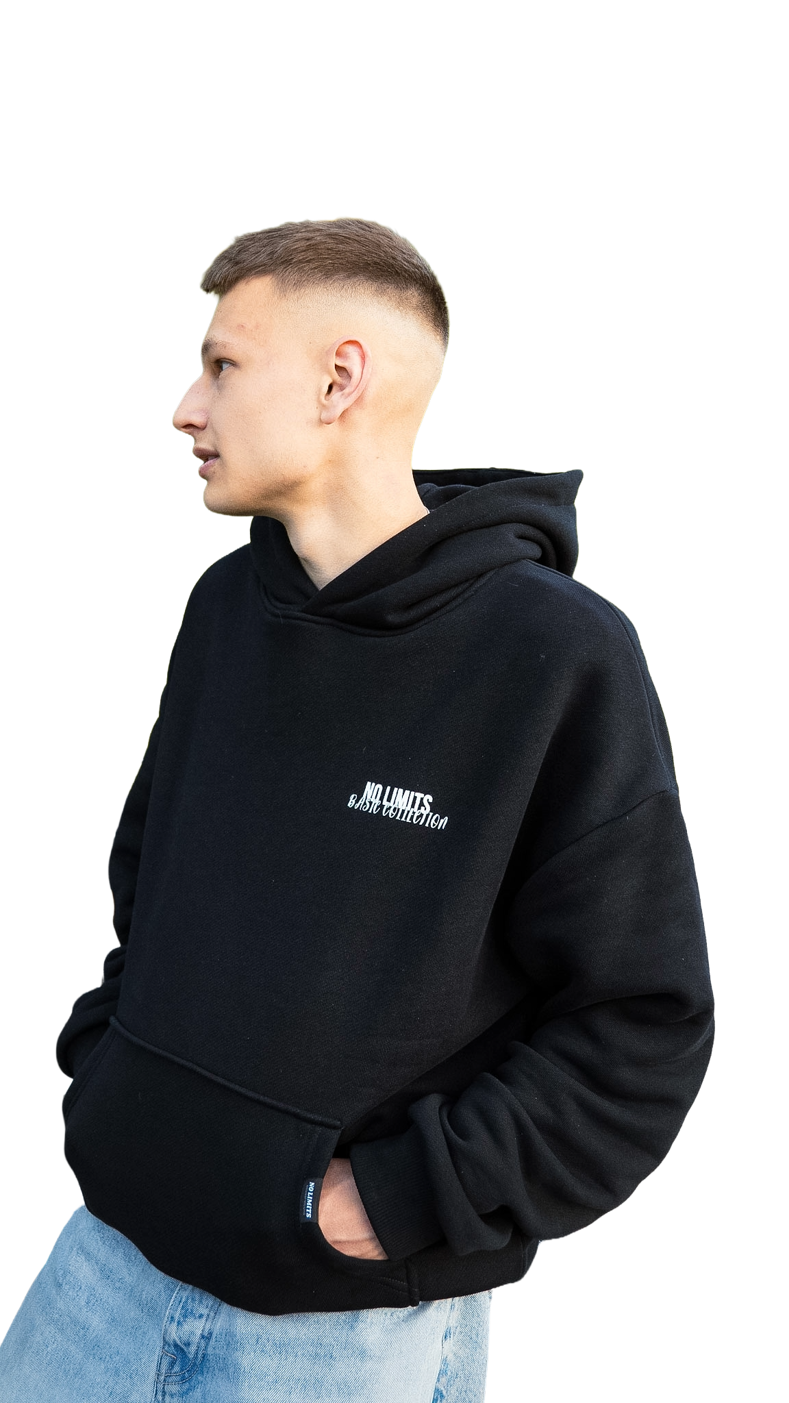 NOLIMITS BASIC HOODIE WHITE PRINT