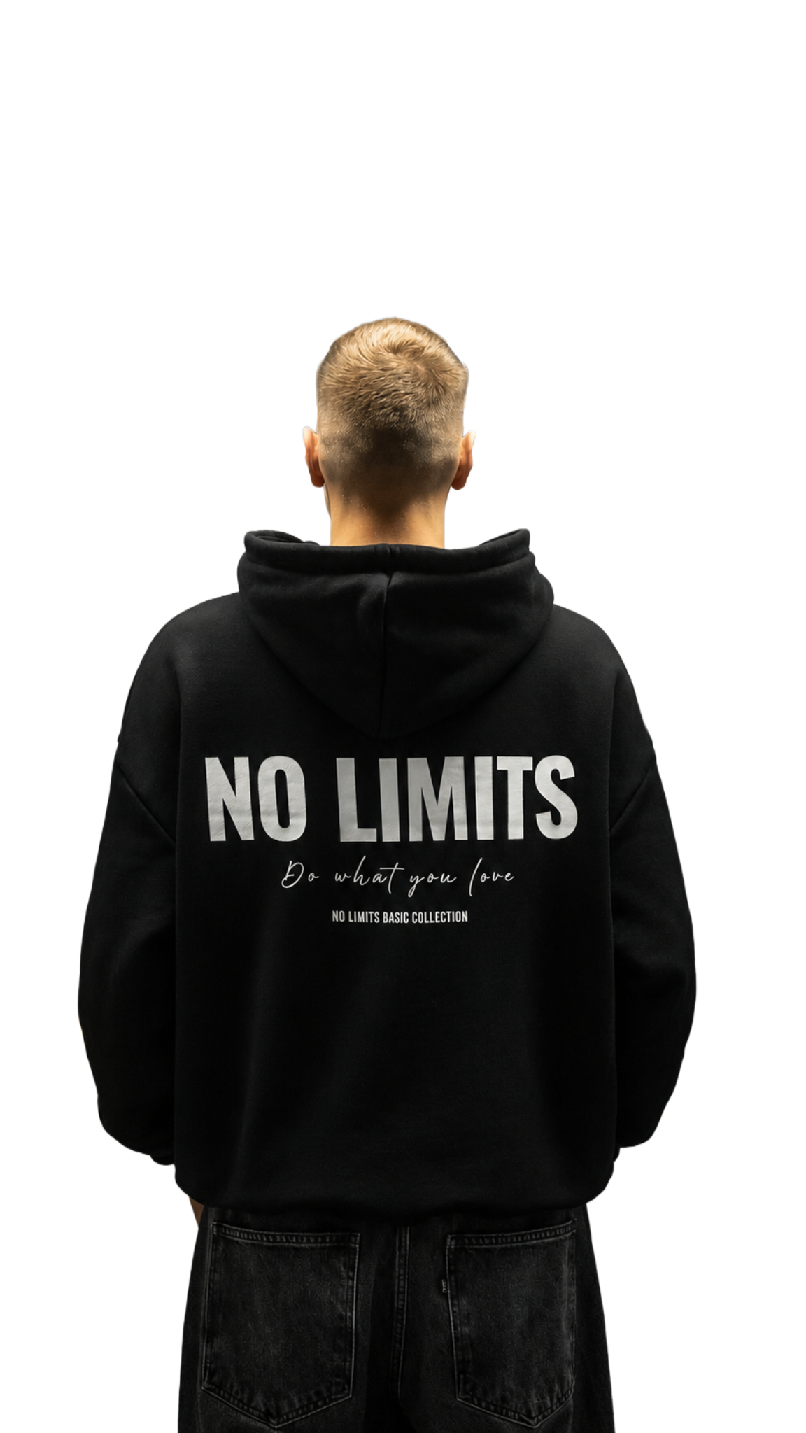 NOLIMITS BASIC HOODIE WHITE PRINT