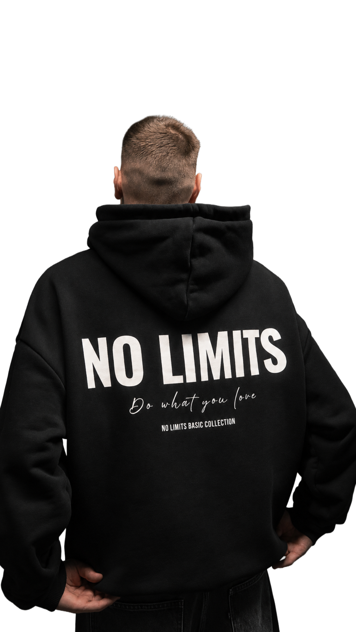 NOLIMITS BASIC HOODIE WHITE PRINT